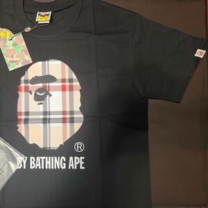 Gray and Red Short Sleeve Tee